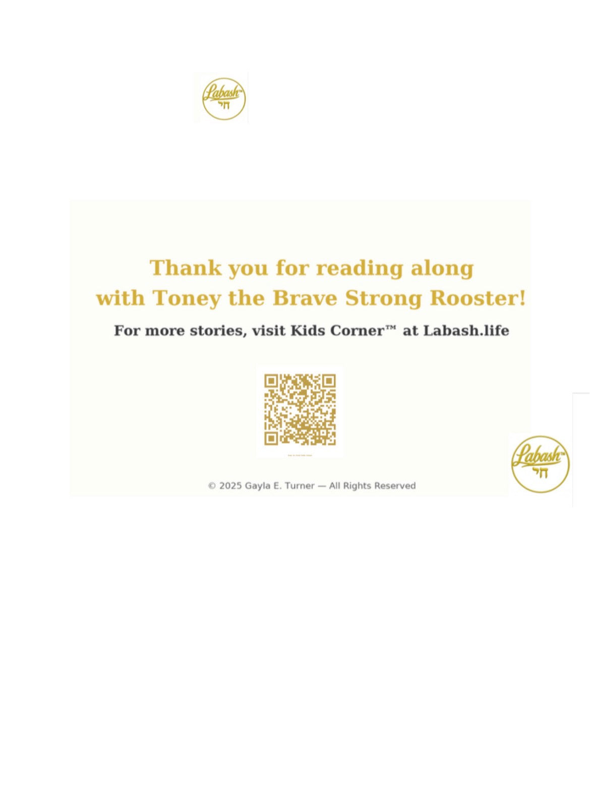 Toney the Brave Strong Rooster – PDF Edition