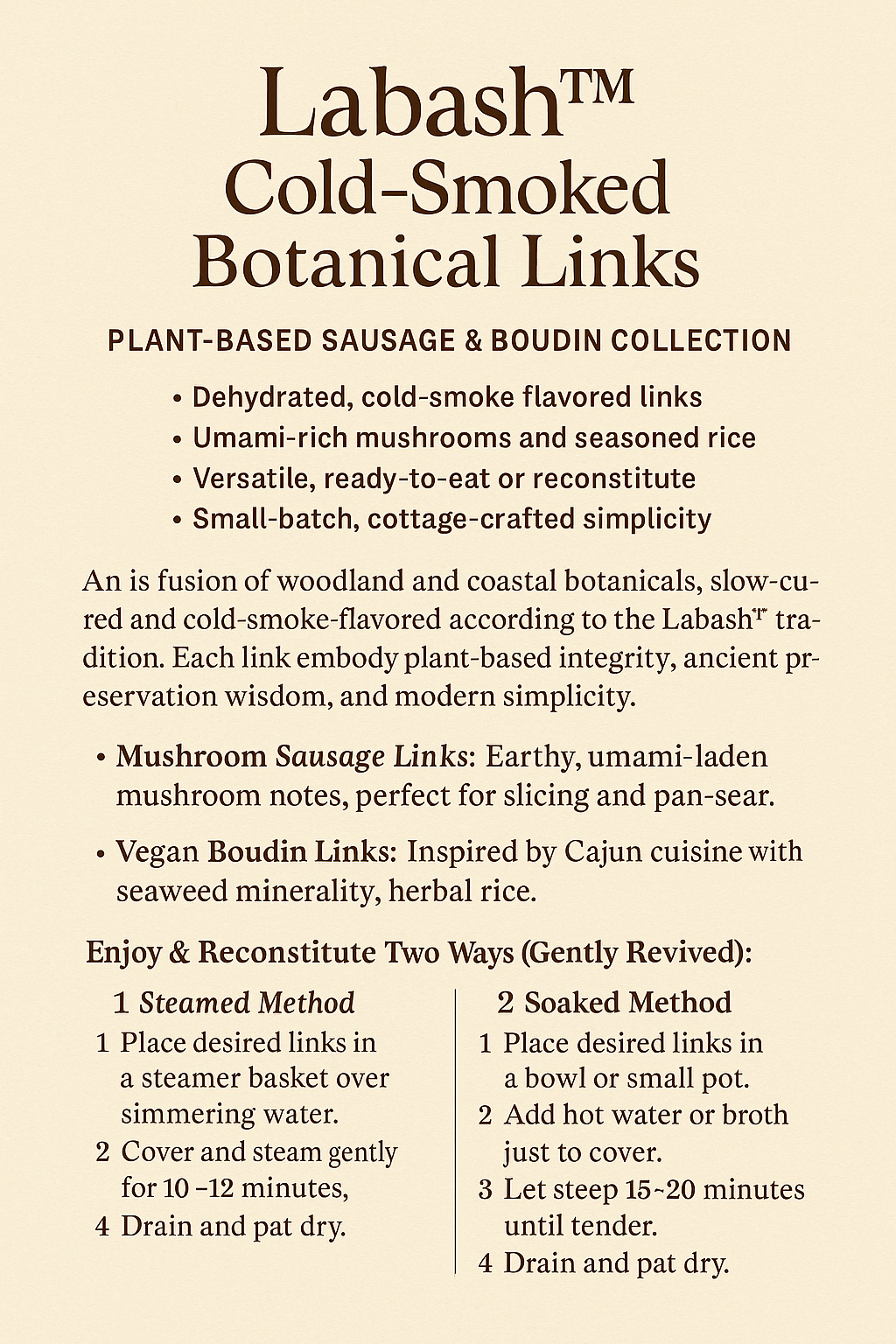 Labash™ Cold-Smoked Botanical Links